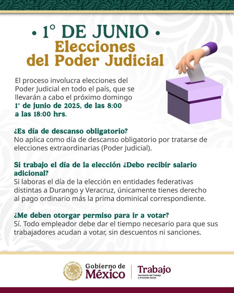 1 de Junio Elecciones del poder judicial
